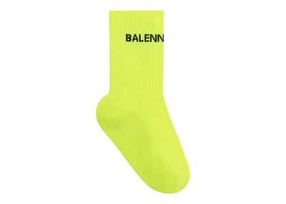 Balenciaga Logo Socks Neon Yellow/Black