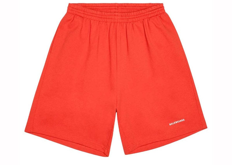 Balenciaga Logo Sweatshorts Red