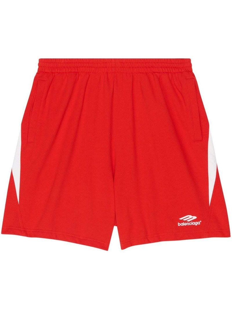 Balenciaga Logo Sweatshorts Red