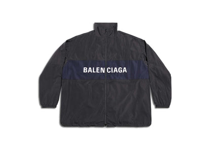 Balenciaga Logo Zip Up Jacket Black