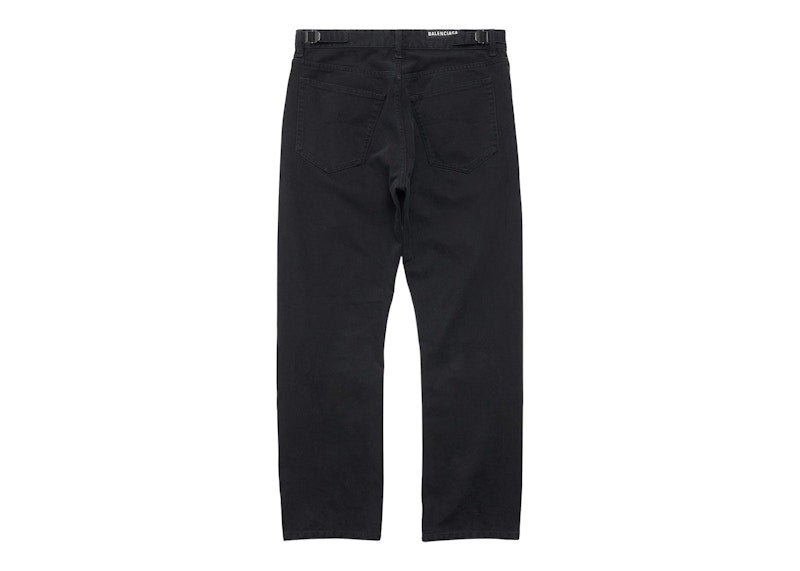 Balenciaga Loose Fit Buckle Pants Black