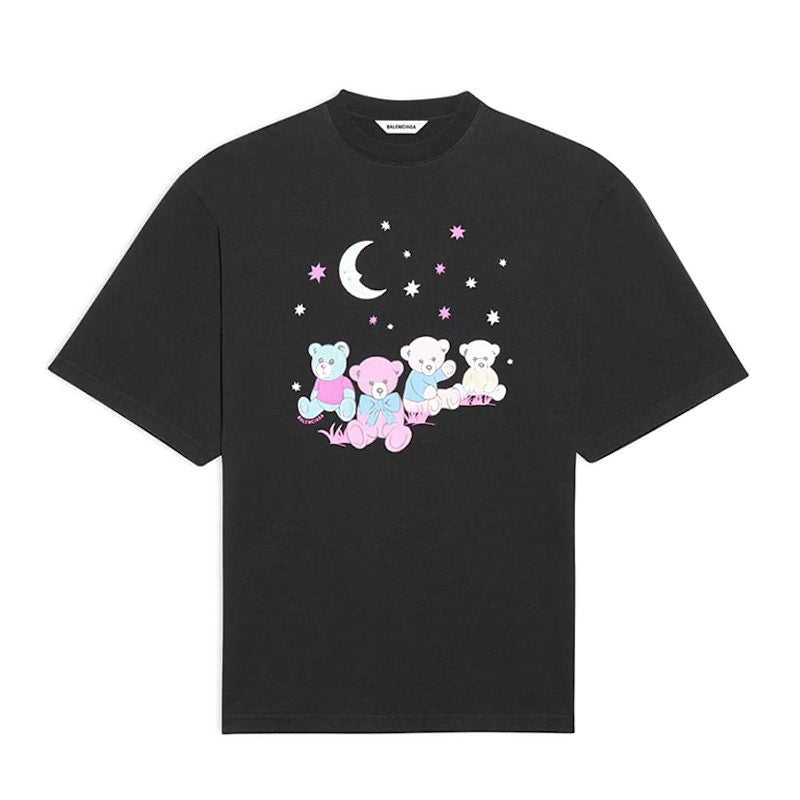 Balenciaga Love Bear Womens Oversized T-Shirt Black