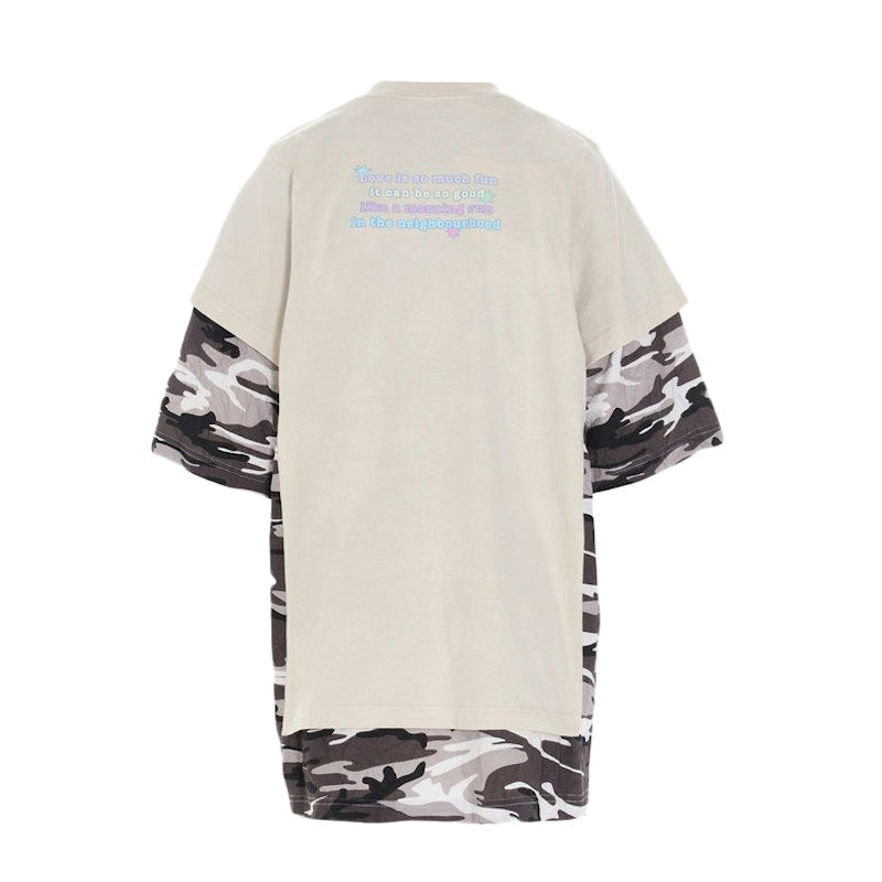Balenciaga Love Bear Womens Oversized T-Shirt Camo