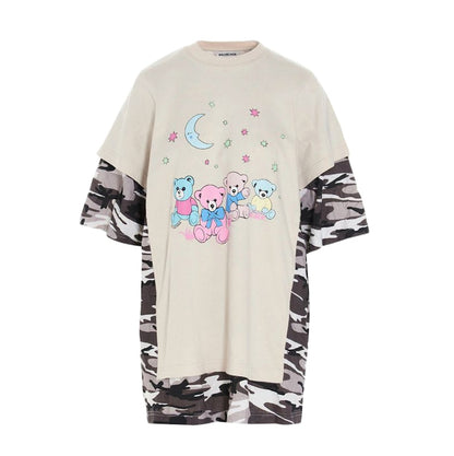 Balenciaga Love Bear Womens Oversized T-Shirt Camo