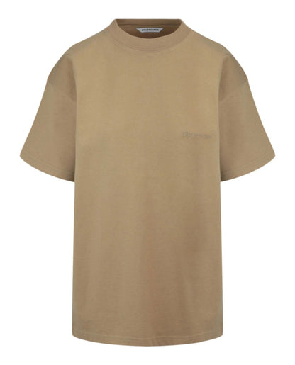 Balenciaga Medium Fit Logo T-Shirt Oat