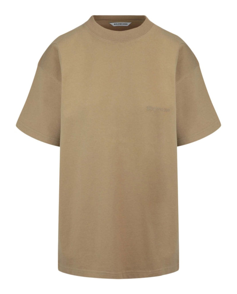 Balenciaga Medium Fit Logo T-Shirt Oat