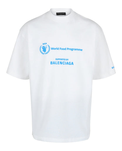 Balenciaga Medium Fit S/S T-shirt White/Blue