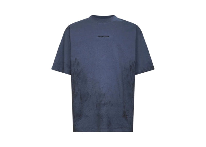Balenciaga Medium Fit T-shirt Faded Dark Blue Black