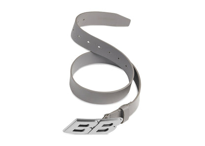 Balenciaga Men's Moto Logo Belt Dark Grey