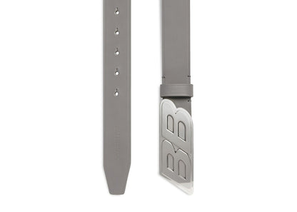 Balenciaga Men's Moto Logo Belt Dark Grey