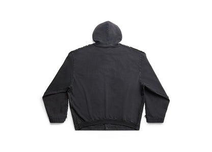 Balenciaga Men's Balenciaga Paris Hybrid Hooded Jacket Black