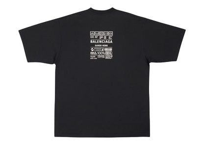 Balenciaga Men's Care Label Medium Fit T-Shirt Black