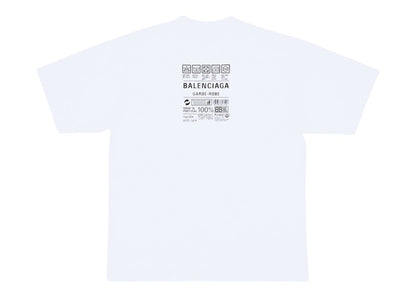 Balenciaga Men's Care Label Medium Fit T-Shirt White/Black