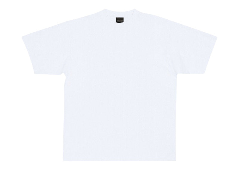 Balenciaga Men's Care Label Medium Fit T-Shirt White/Black