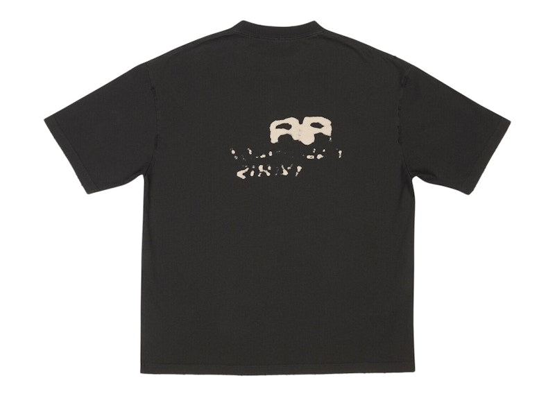 Balenciaga Men's Hand Drawn BB Icon Medium Fit Vintage T-Shirt Black/Beige