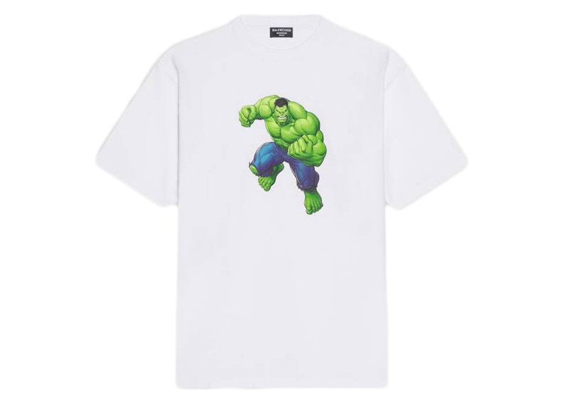 Balenciaga Mens Hulk 2021 MARVEL Medium Fit T-shirt White