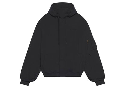 Balenciaga Mens Hulk 2021 MARVEL Padded Bomber Hoodie Black