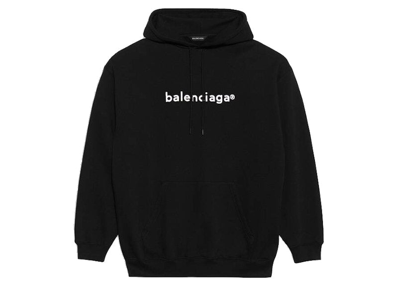 Balenciaga Mens New Copyright Medium Fit Hoodie Black