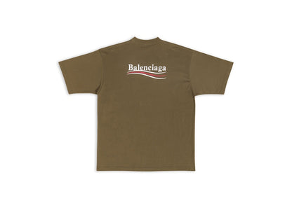 Balenciaga Men's Political Campaign Large Fit T-shirt Kaki