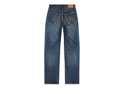 Balenciaga Men's Relaxed Selvedge Heavy Denim Large Fit Jeans Navy Blue