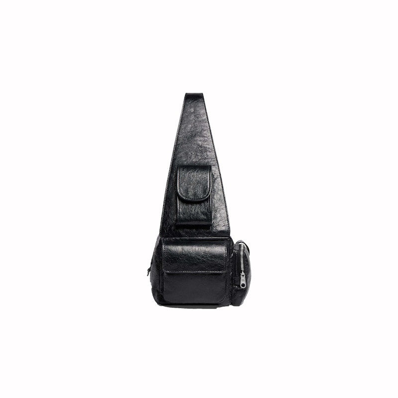 Balenciaga Mens Superbusy Small Sling Bag in Black Black