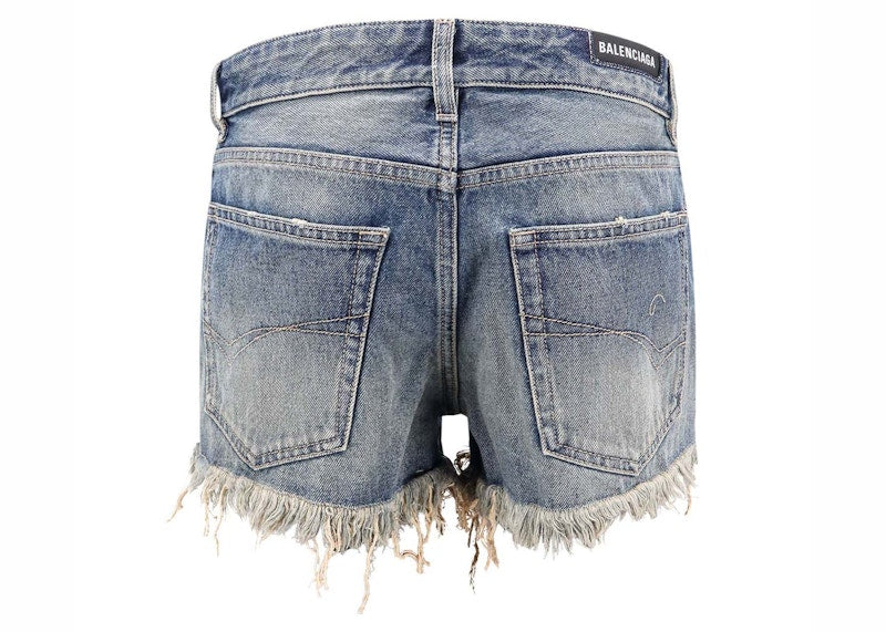 Balenciaga Mini Denim Shorts Blue/Rust