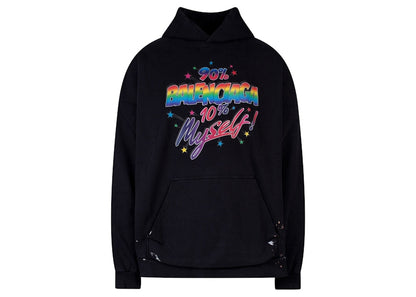 Balenciaga Multicolor Print Oversize Cotton Sweatshirt Black