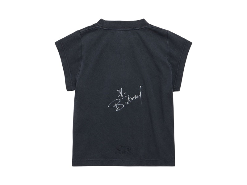 Balenciaga Music Britney Spears Series Shrunk T-shirt Faded Black/Blue