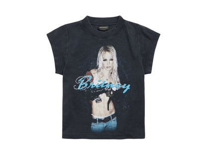 Balenciaga Music Britney Spears Series Shrunk T-shirt Faded Black/Blue