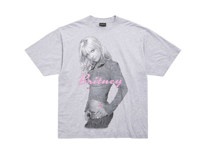 Balenciaga Music Britney Spears Series T-shirt Medium Fit Light Grey/Pink