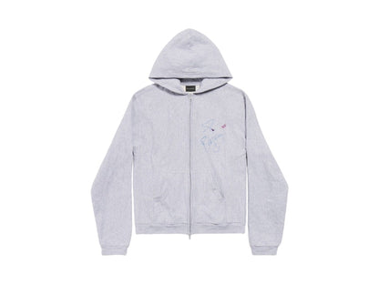 Balenciaga Music Britney Spears Series Zip-Up Hoodie Regular Fit Light Grey/Pink