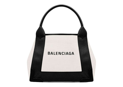 Balenciaga Navy Cabas Tote Bag XS Light Beige/Black