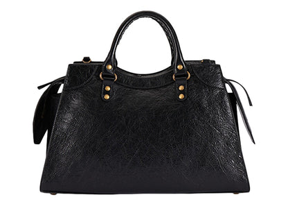 Balenciaga Neo Classic City Tote Bag Medium Allover Details Black/Gold/White