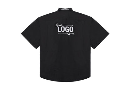 Balenciaga One Size Your Logo Here Short Sleeve Shirt Black