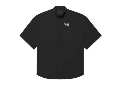 Balenciaga One Size Your Logo Here Short Sleeve Shirt Black