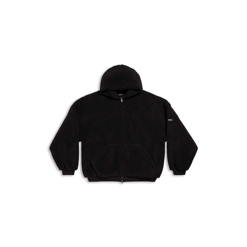 Balenciaga Outerwear Zip-Up Hoodie Oversized in Black Black