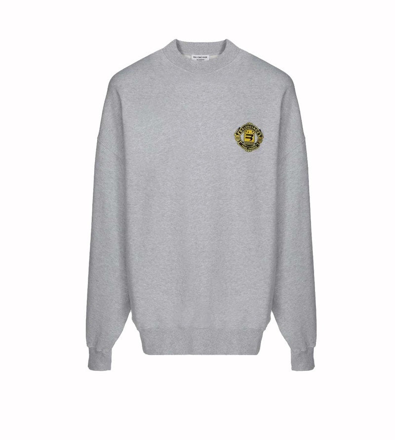 Balenciaga Oversize Quest Logo Sweatshirt Grey