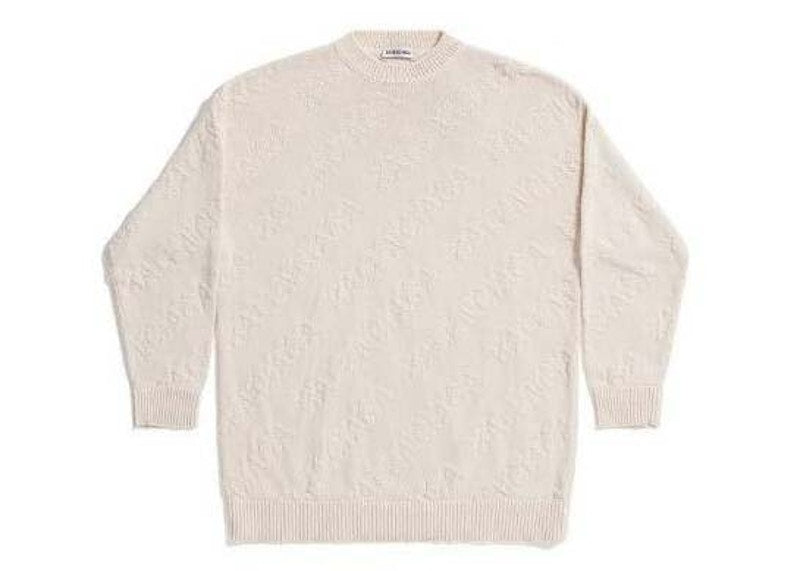 Balenciaga Oversized Crewneck Sweater White