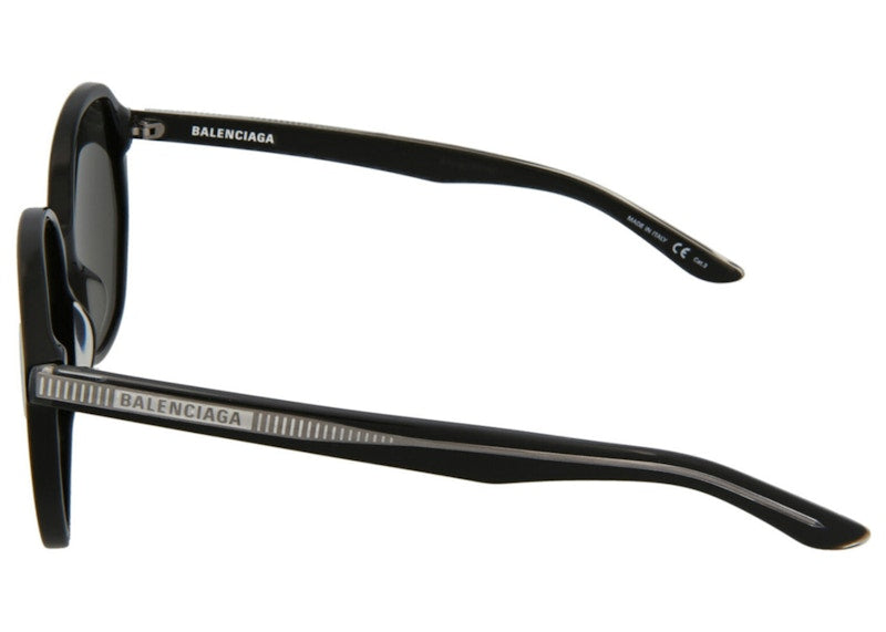 Balenciaga Oversized Round Acetate Sunglasses Black/Grey (BB0005S-30006545-001)