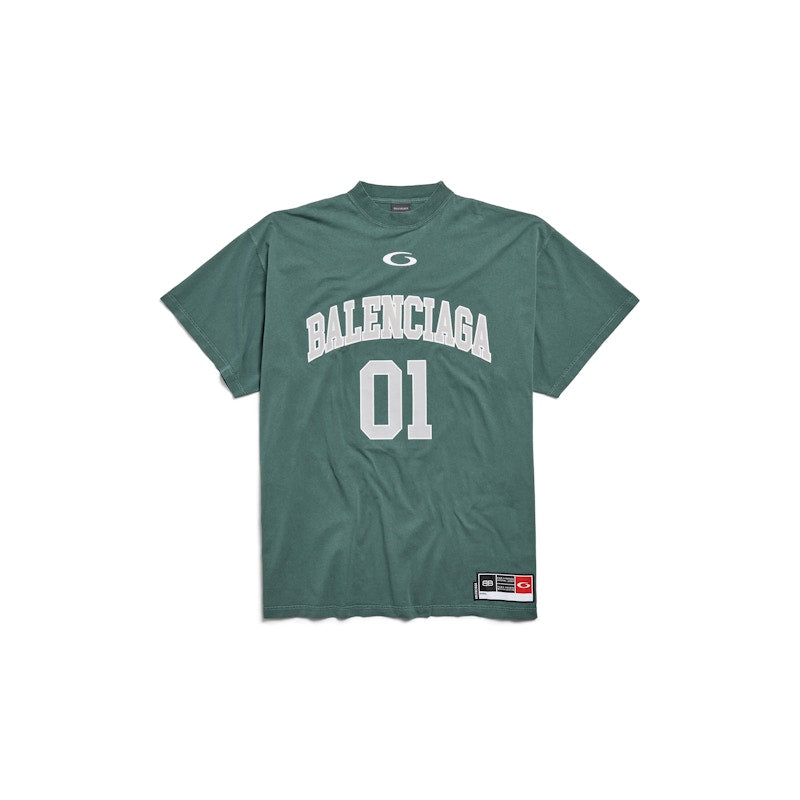 Balenciaga Oversized T-shirt Dark Green Light Gray
