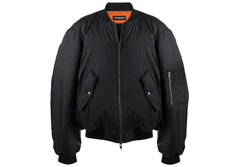 Balenciaga Padded Bomber Jacket Black