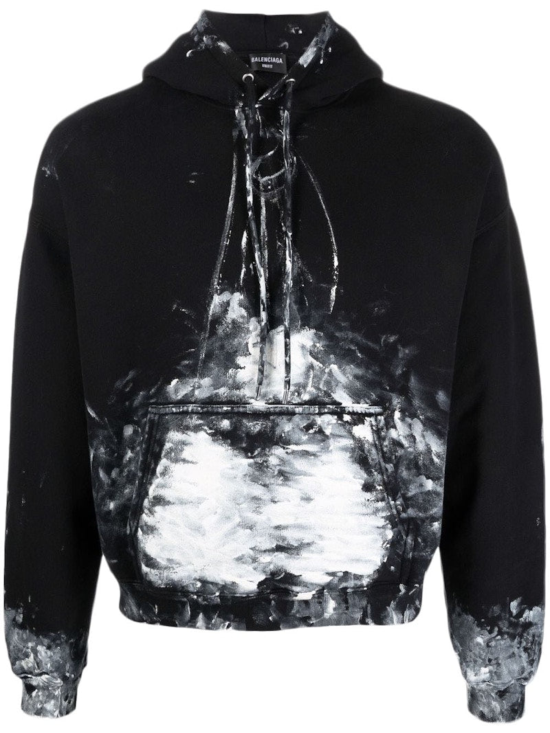 Balenciaga Painter Cropped Hoodie Black
