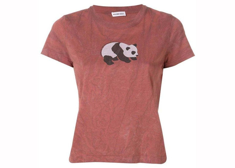 Balenciaga Panda Logo T-Shirt Red