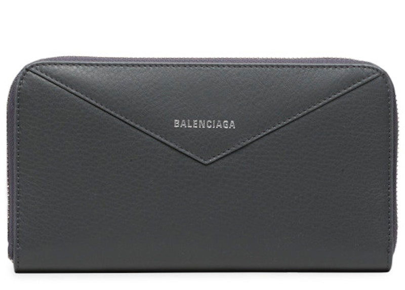 Balenciaga Papier Continental Zip Around Gris Fossile