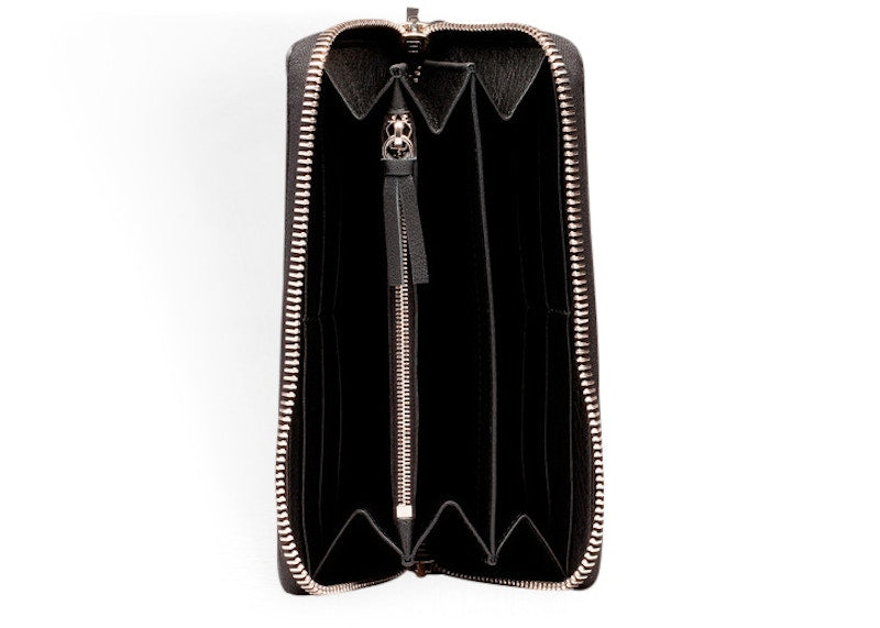 Balenciaga Papier Continental Zip Around Silver-tone Black