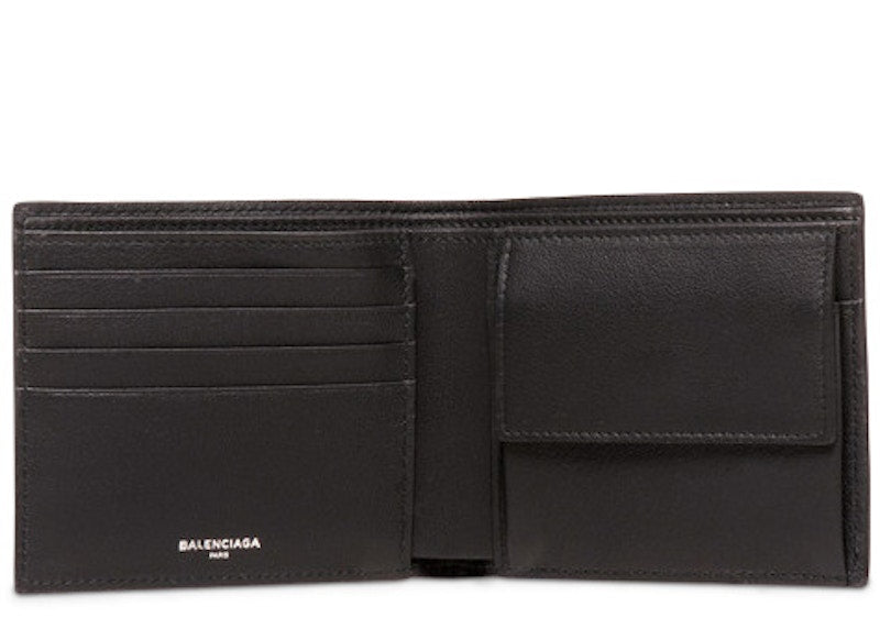 Balenciaga Papier Square Coin Wallet Black