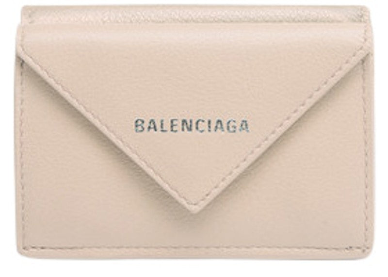Balenciaga Papier Wallet Mini Beige Tapioca