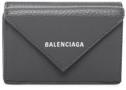 Balenciaga Papier Wallet Mini Gris Fossile