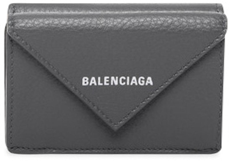 Balenciaga Papier Wallet Mini Gris Fossile
