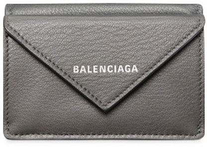 Balenciaga Papier Wallet Mini Metal Grey